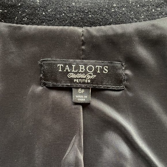 Black Wool Blend Blazer With Speckles | Talbots - Picture 8 of 9
